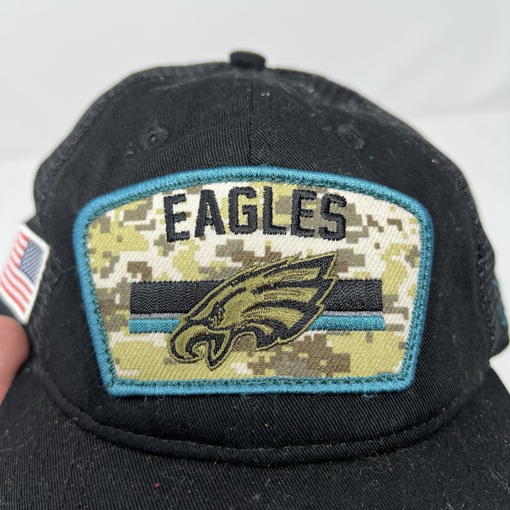 Philadelphia Eagles New Era Salute To Service Trucker 9Forty Camo Snapback Hat - Picture 5 of 14